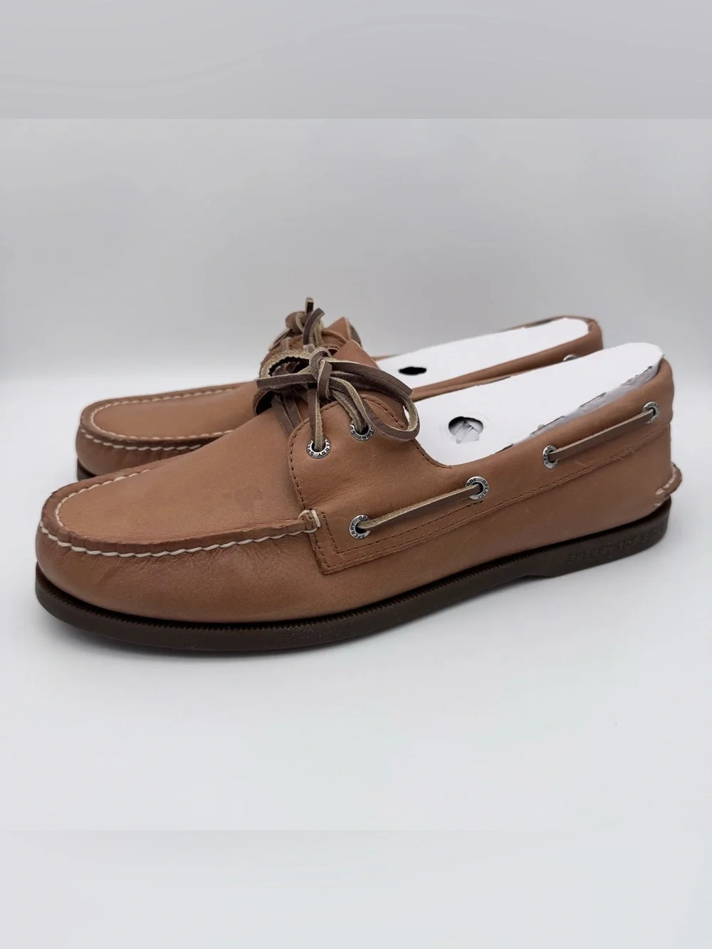 Sperry A/O 2-Eye Sahara Leather Boat Shoes Royal Brown Men 10.5 W NIB